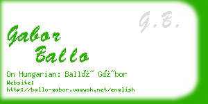 gabor ballo business card